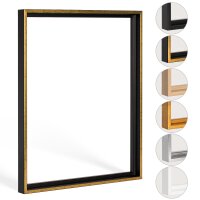 Schattenfugenrahmen Levi 30x60cm Schwarz Goldglanz Antik