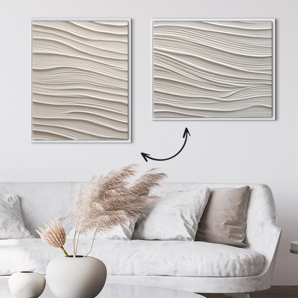 Schattenfugenrahmen Flora in Weiß (matt) 30x60cm