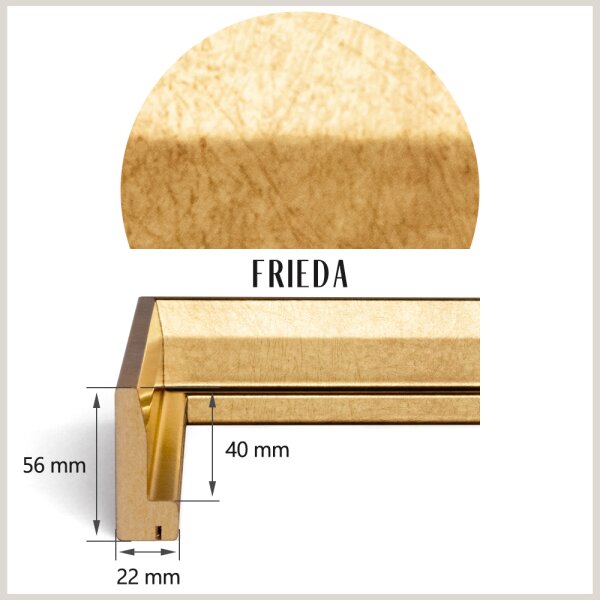 Schattenfugenrahmen Frieda 70x140cm Blattgold