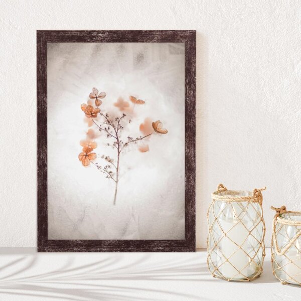 Bilderrahmen Lavanda in Holzoptik Braun Vintage mit Acrylglas 56 X 71 cm (Antireflex)